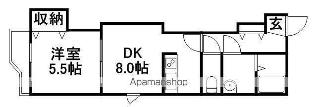 アルルⅠ(1LDK/4階)の間取り写真