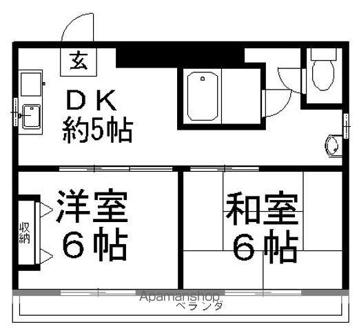 鹿島屋ビル(2DK/3階)の間取り写真