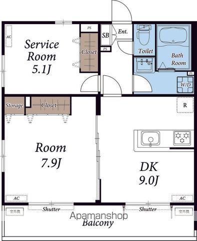 リブリ・ドルフONE(1LDK/1階)の間取り写真