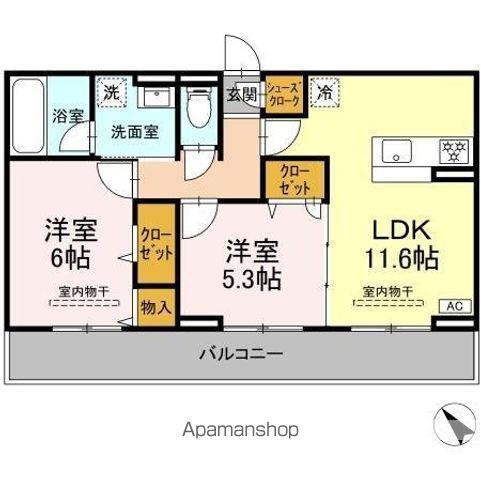 ESPOIR 4(2LDK/3階)の間取り写真