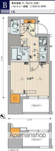 スカイコート本郷東大前2(1K/11階)の間取り写真