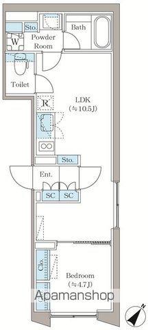 アローズ茗荷谷(1LDK/2階)の間取り写真