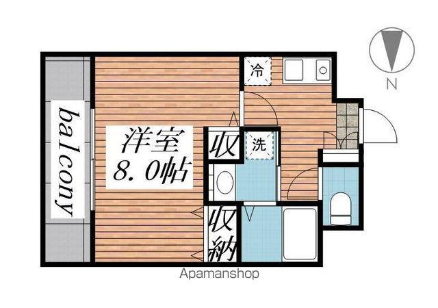 アブニール小田原(1K/3階)の間取り写真