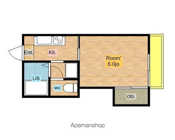 セルバ羽衣(1K/2階)の間取り写真