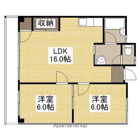 石田ビル(2LDK/3階)の間取り写真