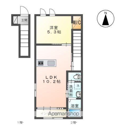 シャングリラ(1LDK/2階)の間取り写真