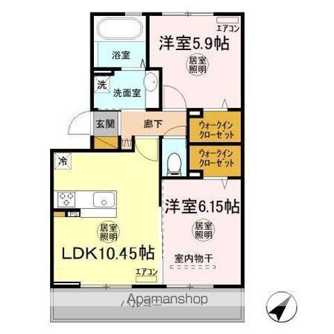 フォルモント(2LDK/3階)の間取り写真