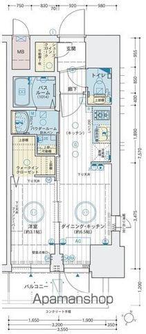 EC広島横川本通(1DK/13階)の間取り写真