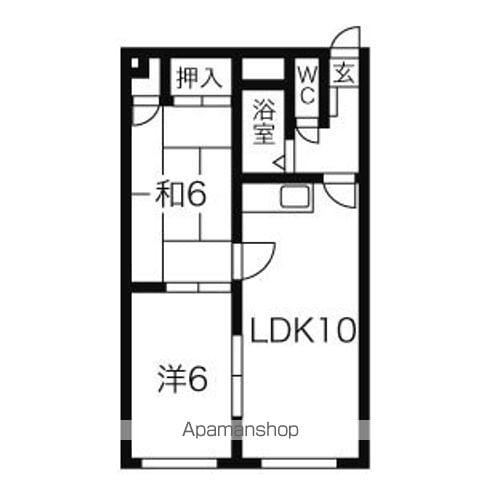 レジデンス岡田(2LDK/1階)の間取り写真