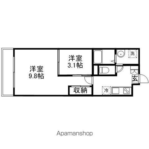 越後線 新潟大学前駅 徒歩10分 3階建 築19年(1K/1階)の間取り写真
