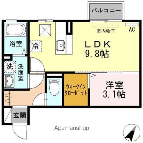 マリオンⅢ(1LDK/1階)の間取り写真