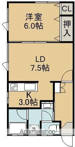 柳ハウスⅡ(1LDK/1階)の間取り写真