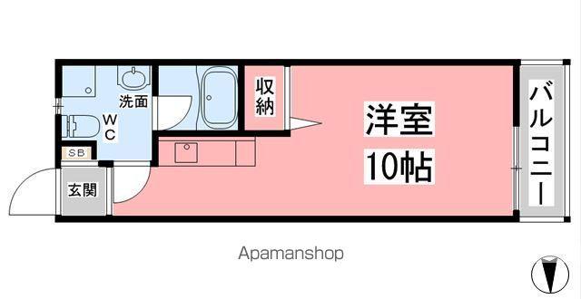 ラッキー味酒ハイツ(ワンルーム/3階)の間取り写真