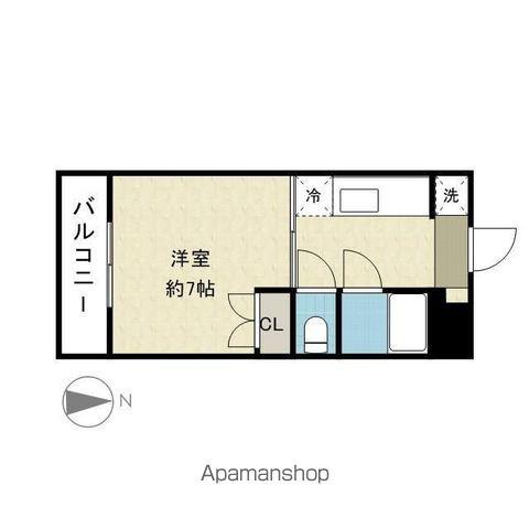 AVANZARE新川西(1K/1階)の間取り写真