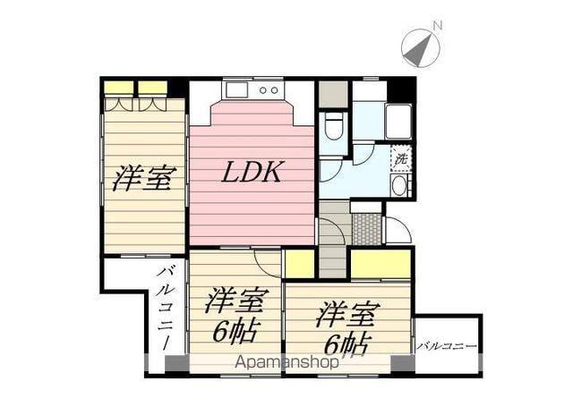 シック薬院(3LDK/6階)の間取り写真