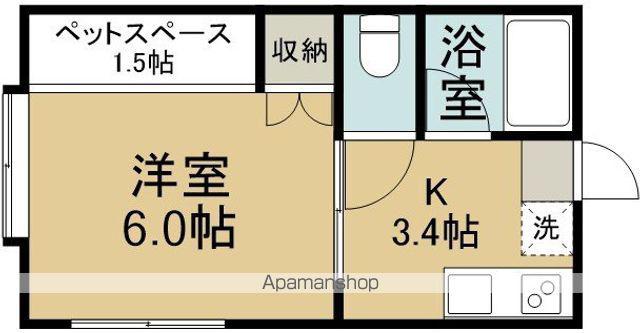 ハイツコスモス(1K/2階)の間取り写真