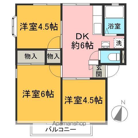 メゾンリバーサイド(3DK/2階)の間取り写真