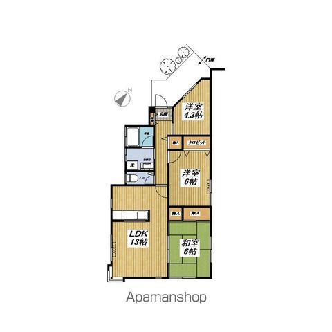 アーサーハイツ2(2SLDK/1階)の間取り写真