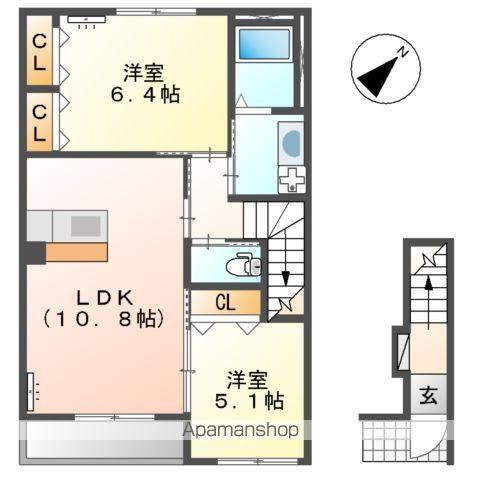シエロモンターニュ(2LDK/2階)の間取り写真
