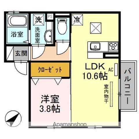 リュートⅡ(1LDK/1階)の間取り写真