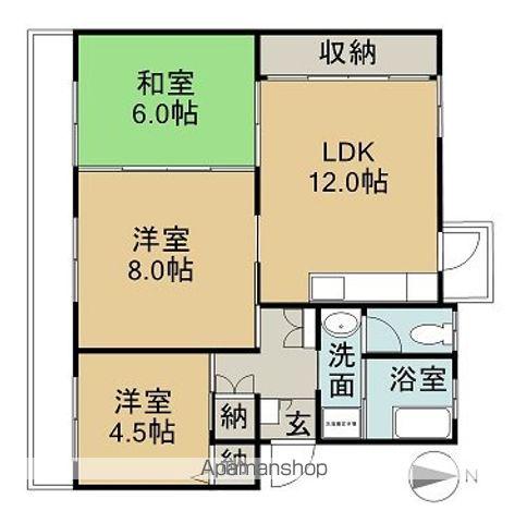 アーバンコート山根(3LDK/2階)の間取り写真