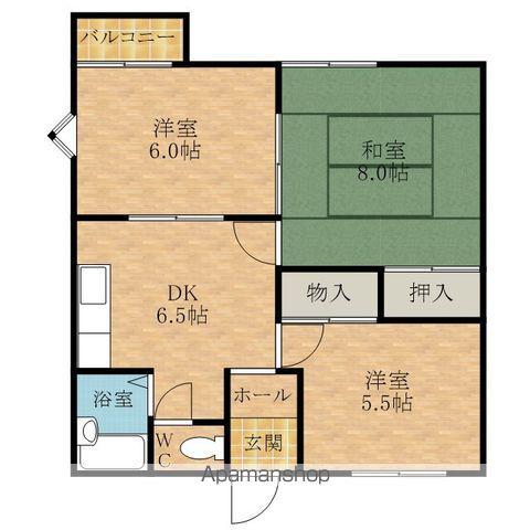 スールメゾン(3DK/2階)の間取り写真