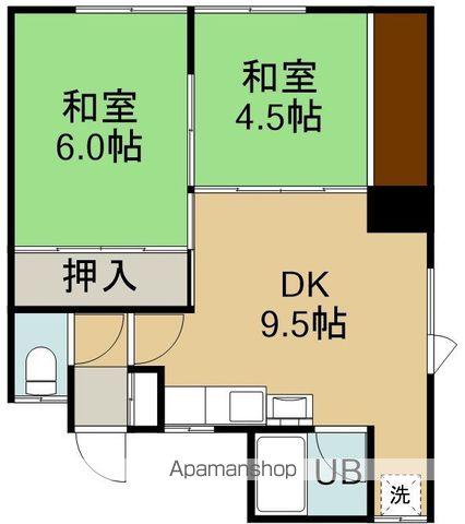 浜中アパート(2DK/1階)の間取り写真