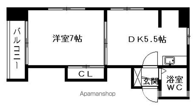 キャッスル北沢札幌(1DK/3階)の間取り写真