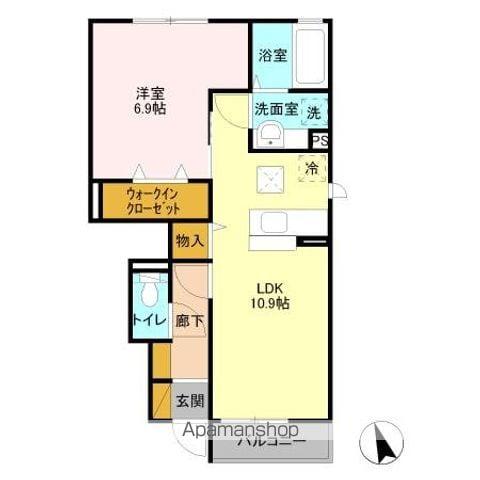 グランディール(1LDK/1階)の間取り写真