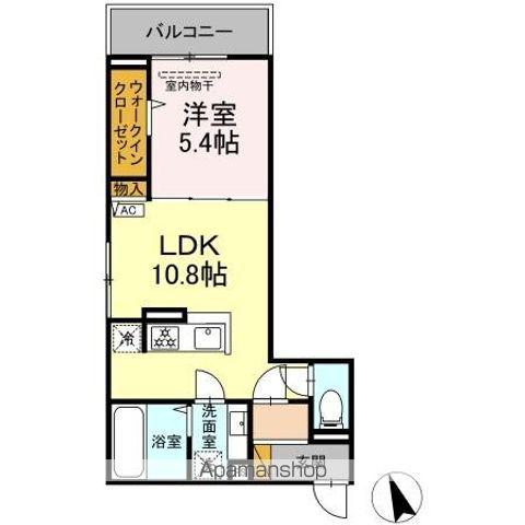 オーガスタハイツ(1LDK/2階)の間取り写真