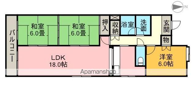 ライジングハイツⅡ(3LDK/4階)の間取り写真