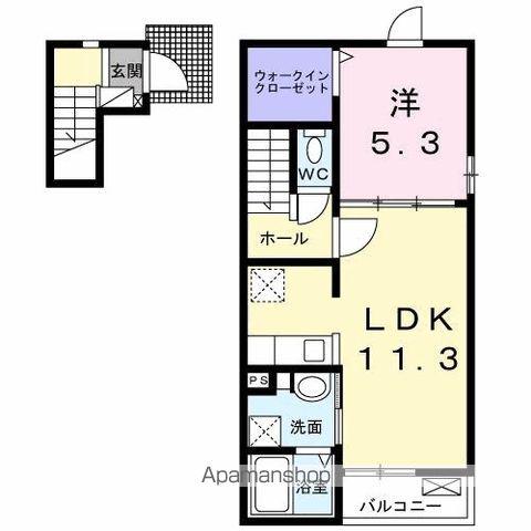 ポート レジデンス 大林(1LDK/2階)の間取り写真