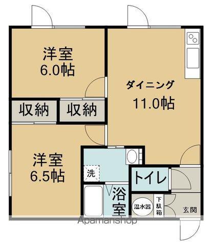 ハイツらいらっく(2DK/2階)の間取り写真