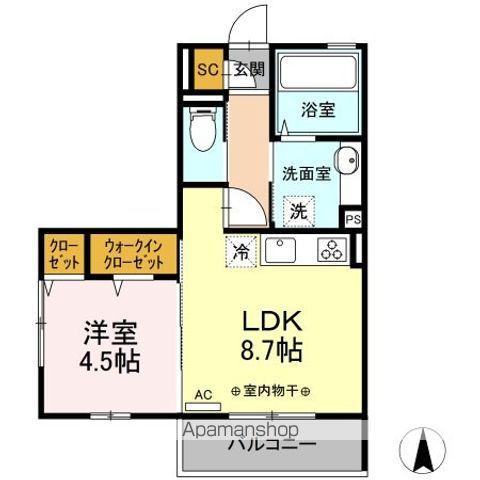 カサブランカⅡ(1LDK/2階)の間取り写真
