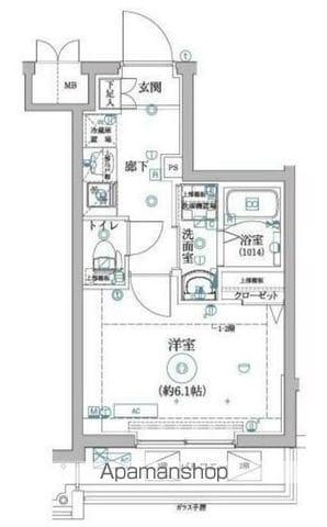 ベルシード横濱ウエストⅣ(1K/1階)の間取り写真