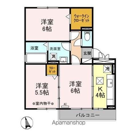 ペイサージュA/C(3K/1階)の間取り写真