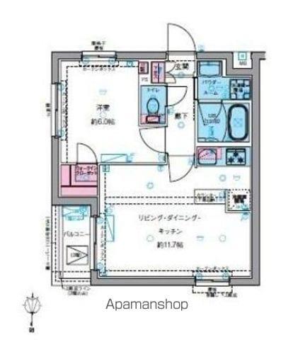 ジェノヴィア四谷三丁目グリーンヴェール(1LDK/2階)の間取り写真