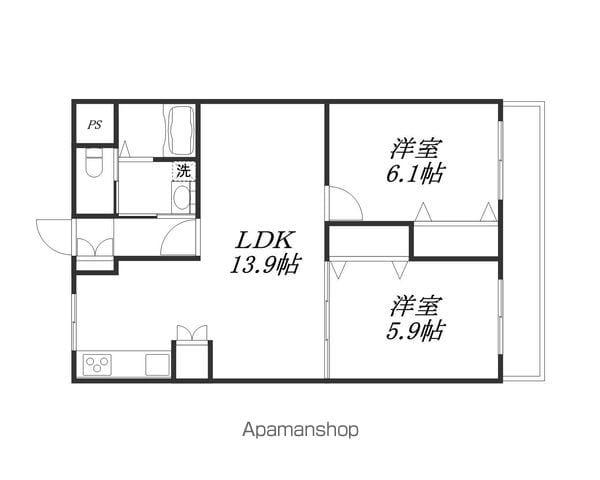ファミール守山(2LDK/3階)の間取り写真
