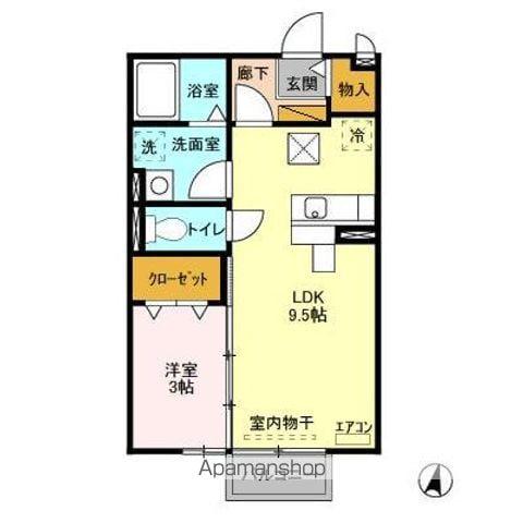 メゾンエスポワール C・D棟(1LDK/1階)の間取り写真