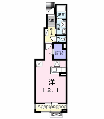 グランドスクエアA(ワンルーム/1階)の間取り写真