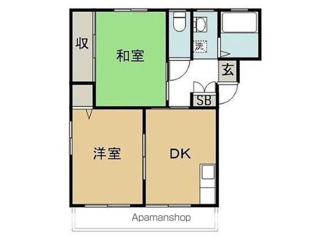 エクレール2(2DK/1階)の間取り写真