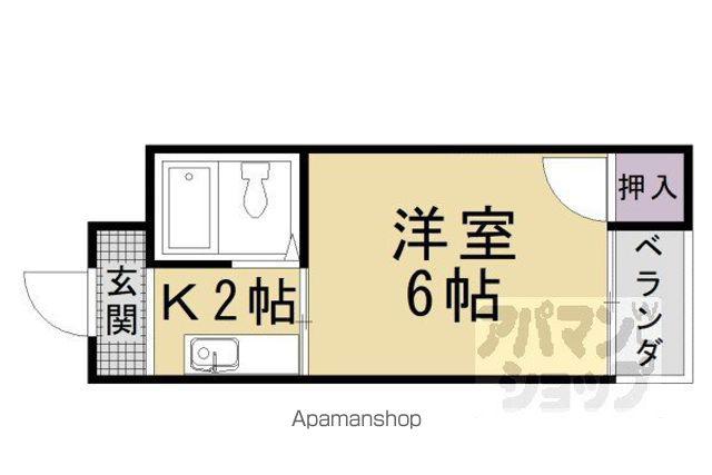 山ノ内大町マンション(1K/2階)の間取り写真