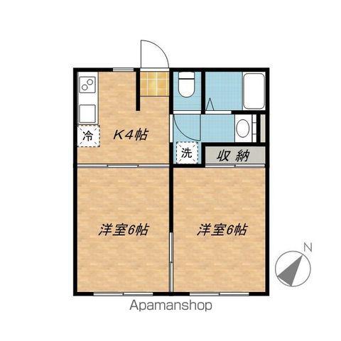 ルークハイツA(2K/2階)の間取り写真