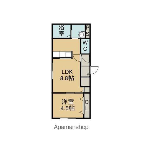 プリオール恵庭(1LDK/2階)の間取り写真