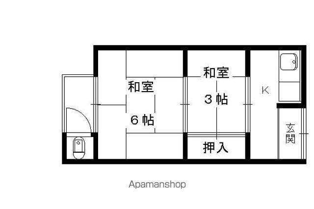 十塚荘(2K/1階)の間取り写真