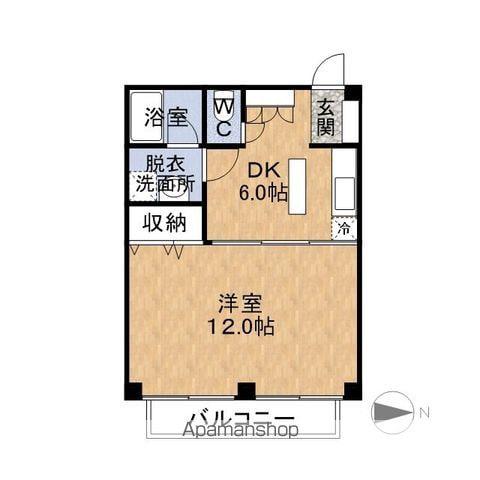 メゾンソレイユ(1DK/2階)の間取り写真