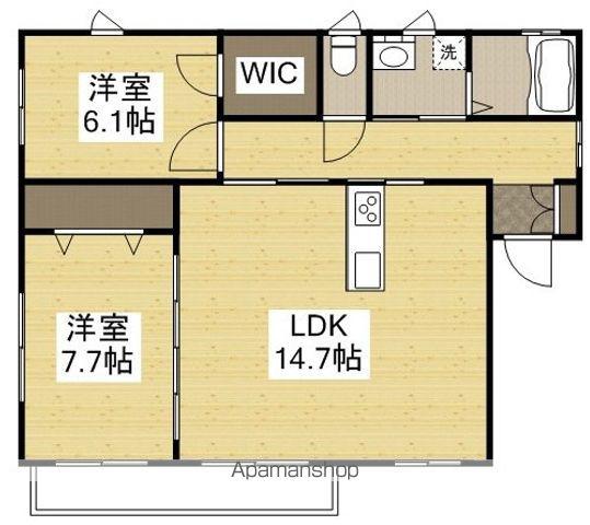 グリーンサム(2LDK/2階)の間取り写真
