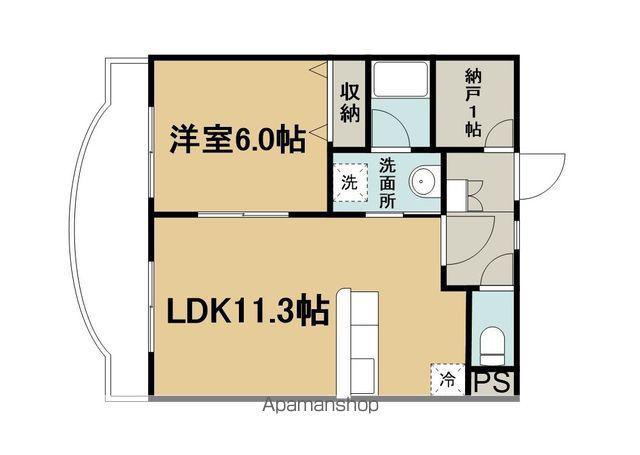 ティアラ(1LDK/1階)の間取り写真