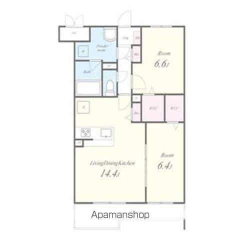 カンフリエ寿(2LDK/3階)の間取り写真