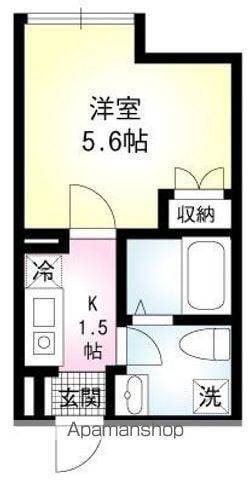 エルム山手(1K/1階)の間取り写真